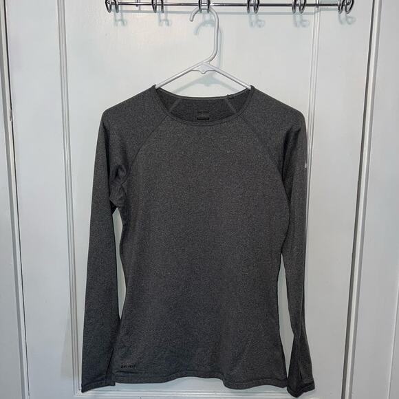 Nike Pro womens gray long sleeve fleece top size M - Picture 1 of 6
